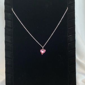 Pink heart pendant necklace